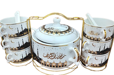 CERAMIC SOUP SET DESIGN RAMADAN BJH1270