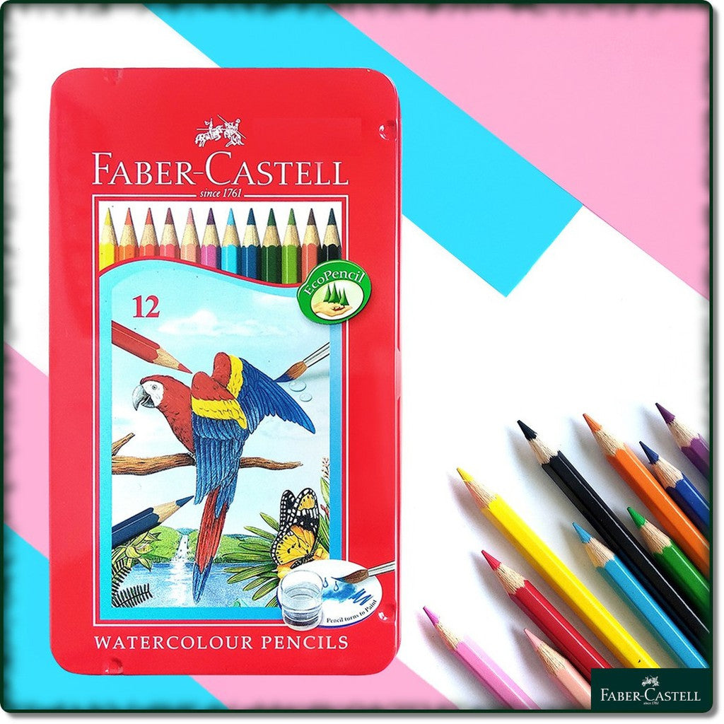 FABER-CASTELL 12 WATER COLOUR PENCILS IRON PACK