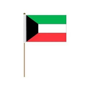 KUWAIT FLAG WITH WOODEN STICK