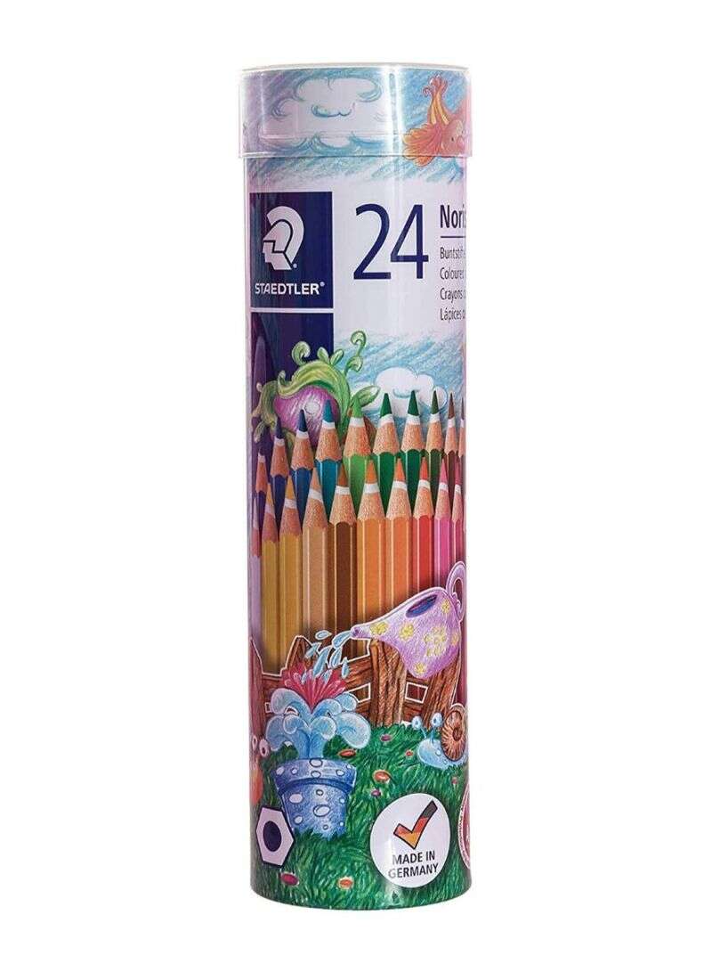 STEADTLER NORIS  COLOR PENCILS 24 PCS METAL ROUND