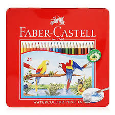 FABER-CASTELL 24 WATER COLOUR PENCILS IRON PACK
