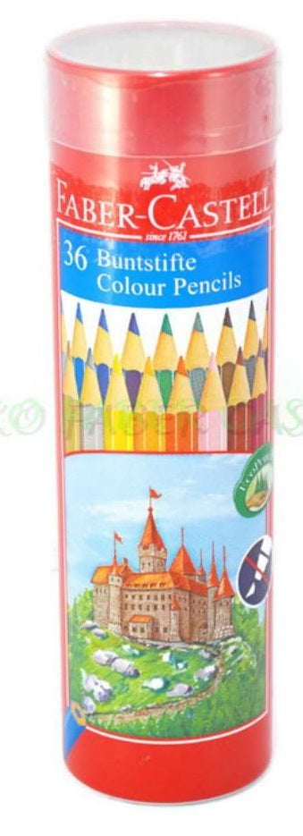 FABER-CASTELL 36 COLOUR PENCILS DRUM PACK