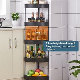 3/4/5 TIER CORNER SHELF WHEELS FOR KITCHEN HP09-39