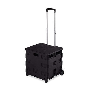 BLACK PLASTIC FOLDING SHOPPING CART 012-29