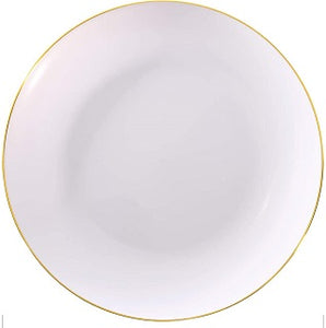 WHITE PLASTIC PLATE WITH GOLDEN RIM GOL001