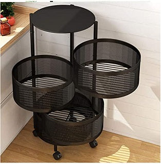 ROUND METAL KITCHEN CART F-B