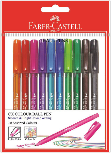 FABER-CASTELL BALL PEN CX COLOUR ASSORTED 10 PCS