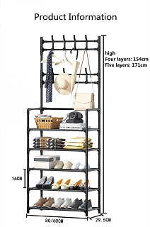 BLACK PLASTIC CLOTHES RACK Y80