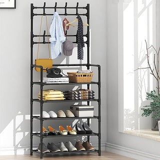 BLACK PLASTIC CLOTHES RACK Y80