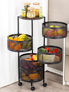 ROUND METAL KITCHEN CART F-B