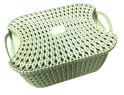 PLASTIC CLOTHES BASKET WITH COVER