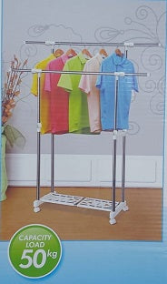 DOUBLE POLE TELESCOPIC CLOTHES RACK