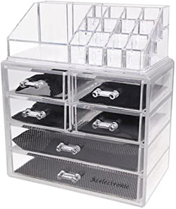 CLEAR ACRYLIC COSMETICS HOLDER ORGANIZER