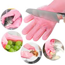 SILICON WASHING SCRUB GLOVE SET OF 2