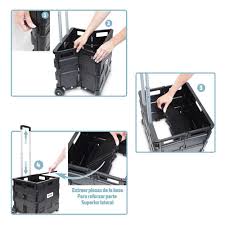 BLACK PLASTIC FOLDING SHOPPING CART 012-29